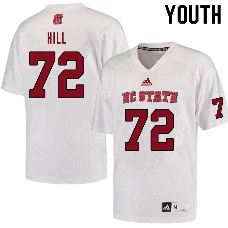 Youth #72 Sean Hill NC State Wolfpack College Football Jerseys Sale-White - Click Image to Close